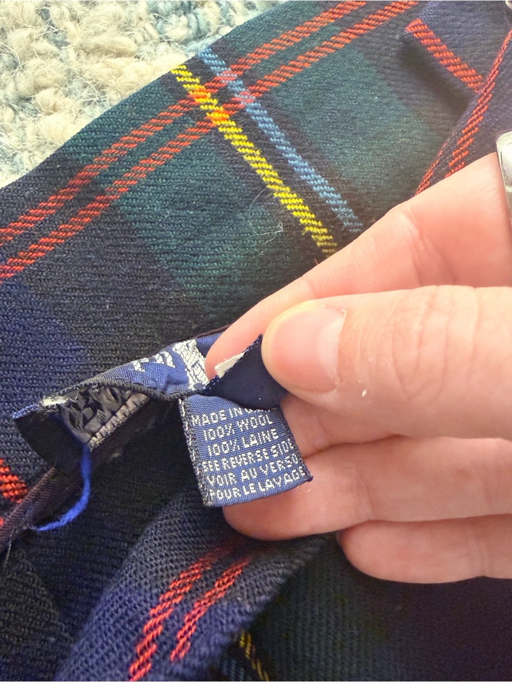 Vintage Ralph Lauren Tartan Plaid Maxi Pleated Skirt in Navy, Green, Red, Yellow - Picture 3 of 9